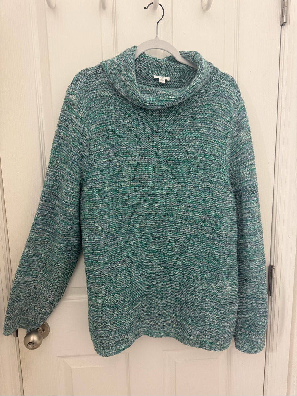 J Jill Cozy Teal Marled Cowl Neck Sweater - size 2x